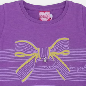 Tshirt/ Kaos Anak Perempuan Ungu/ Rodeo Junior Girl Ribbon
