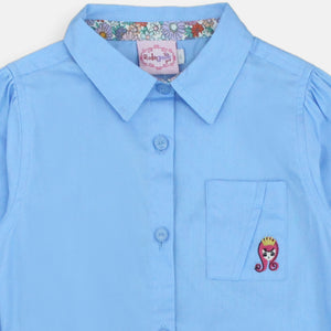 Shirt/ Kemeja Anak Perempuan Biru Polos/ Rodeo Junior Girl Sweet Season
