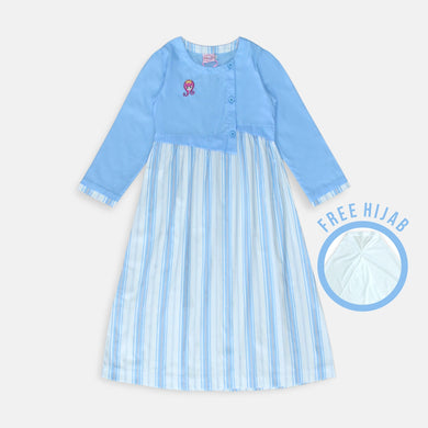 Maxi long/ Ghamis Dress Anak Polos/ Biru/ Rodeo Junior Girl Sweet Season