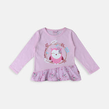 Load image into Gallery viewer, Tshirt/ Kaos Anak Perempuan Ungu/ Rodeo Junior Bird With Flower