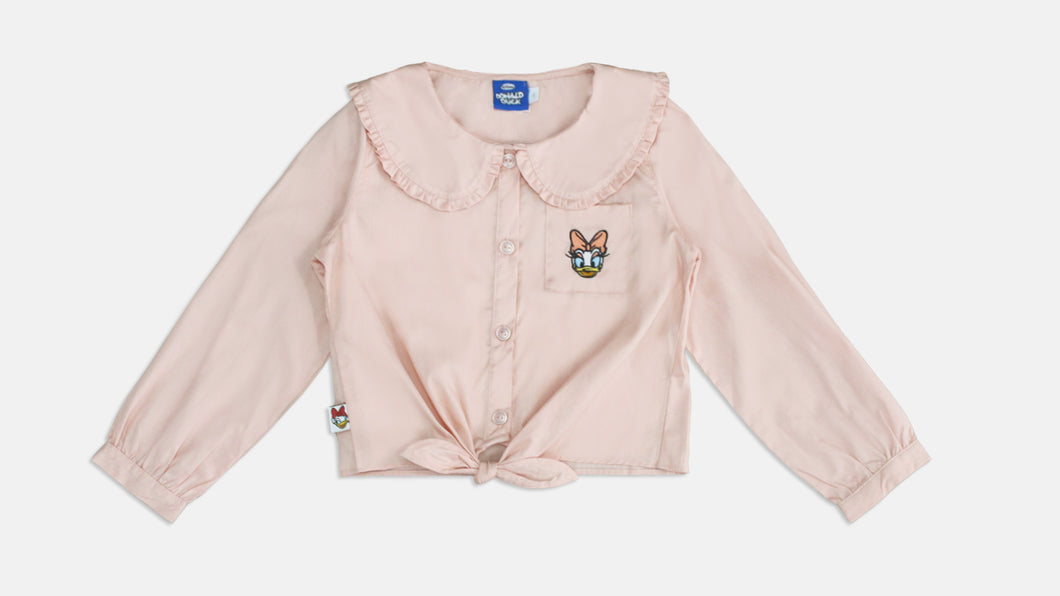 Shirt/ Kemeja Lengan Panjang Anak Perempuan Peach/ Daisy Lovely Days