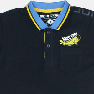 Polo Shirt/ Kaos Polo Anak Laki Navy/ Rodeo Junior Yellow Detail