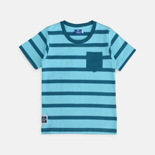 Load image into Gallery viewer, Tshirt/ Kaos Anak Laki Blue Light Green Striped/ Donald Duck