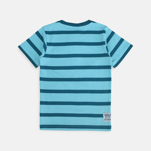 Tshirt/ Kaos Anak Laki Blue Light Green Striped/ Donald Duck