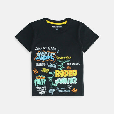 Tshirt/ Kaos Anak Laki Hitam/ Rodeo Junior Colors print
