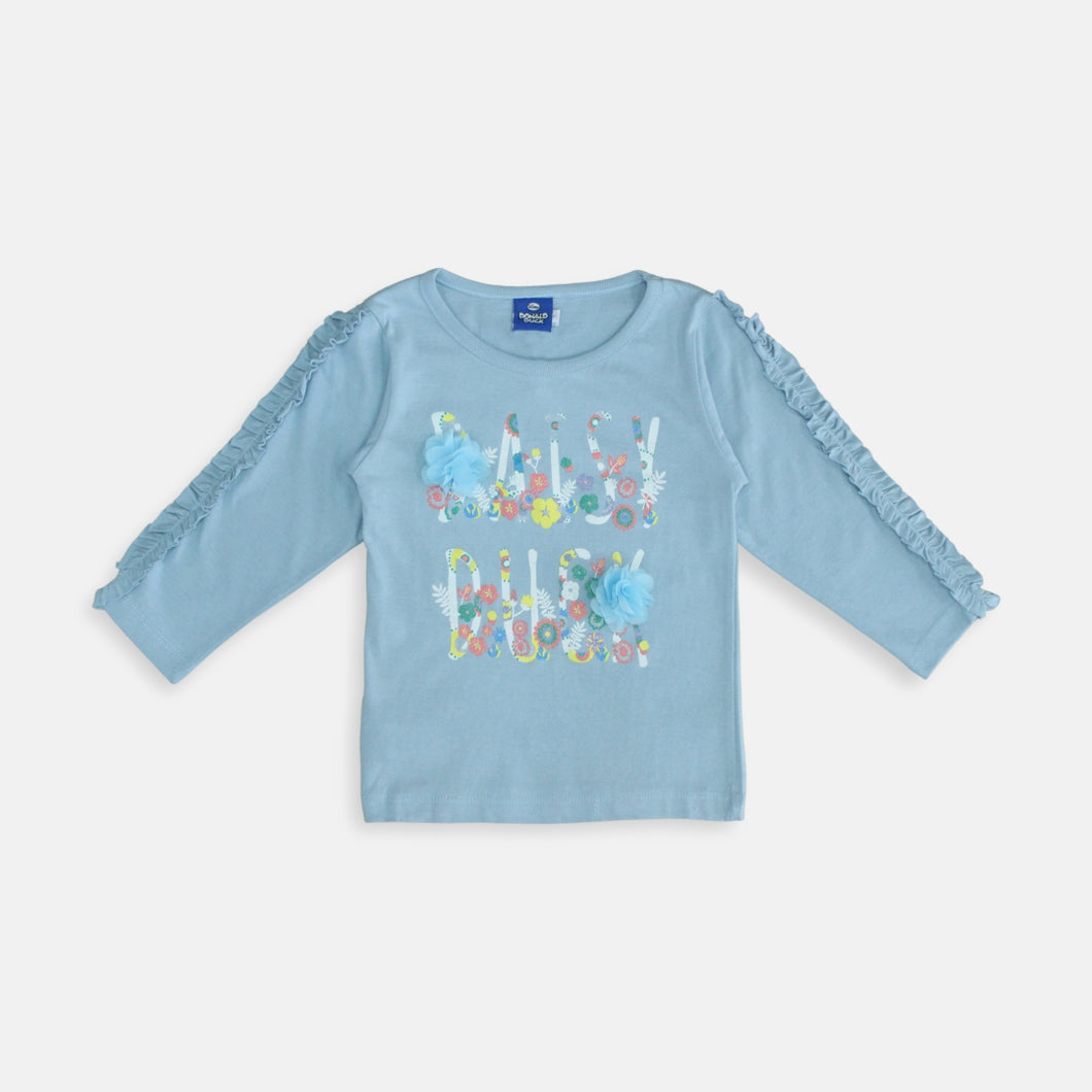 Tshirt/ Kaos Anak Perempuan Biru/ Daisy Duck Flower Power