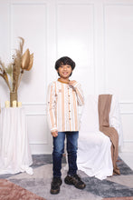 Load image into Gallery viewer, Shirt/ Kemeja Anak Laki Striped Brown/ Donald Duck Basic