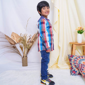 Shirt/ Kemeja Anak Laki/ Rodeo Junior Orange/ Checked Shirt
