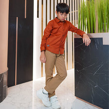Muat gambar ke penampil Galeri, Shirt/ Kemeja Anak Laki Brown/ Kidou By Rodeo Junior Patch Label