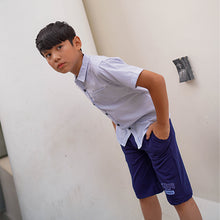 Muat gambar ke penampil Galeri, Short Shirt/ Kemeja Anak Laki Blue/ Kidou By Rodeo Junior Patch Label
