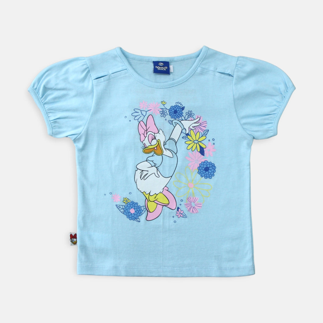 Tshirt/ Kaos Anak Perempuan Biru/ Daisy Vintage