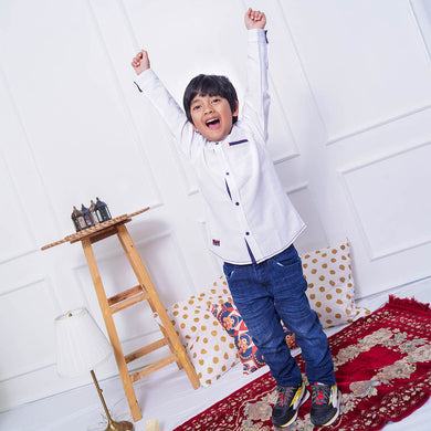 Shirt/ Kemeja Anak Laki Putih/ Rodeo Junior Cool Style