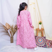 Load image into Gallery viewer, Maxi Poplin Dress/ Ghamis Anak Perempuan Pink/ Rodeo Junior Girl Sunny Garden