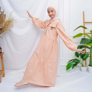 Maxi Dress/ Ghamis Anak Perempuan Peach/ Daisy Lovely Days