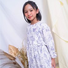 Load image into Gallery viewer, Maxi Poplin Dress/ Ghamis Anak Perempuan Putih/ Rodeo Junior Girl Sunny Garden