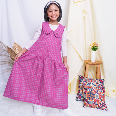 Maxi Overall/ Dress Panjang Anak Fuschia/ Rodeo Junior Girl Sunday Morning