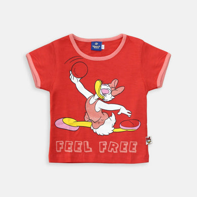Tshirt/ Kaos Anak Perempuan Merah/ Daisy Duck Feel Free