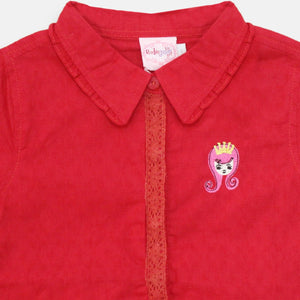Shirt/ Kemeja Anak Perempuan Red/ Rodeo Junior Girl Basic Look