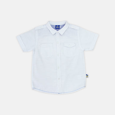 Short Shirt/ Kemeja Pendek Anak Laki Putih/ Donald Duck Look Fashion