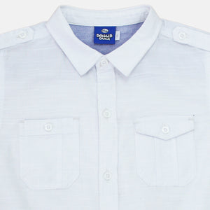 Short Shirt/ Kemeja Pendek Anak Laki Putih/ Donald Duck Look Fashion